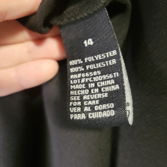 Perceptions New York, 14, black empire waist with purple abstract satin top - Picture 6 of 7